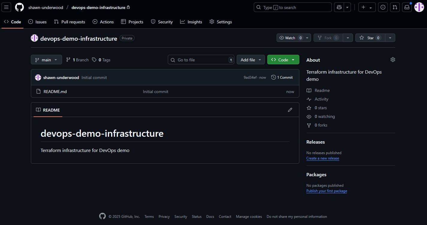 Create Infrastructure Repo