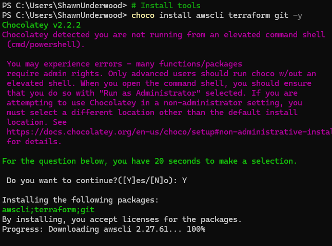 Installing AWS CLI